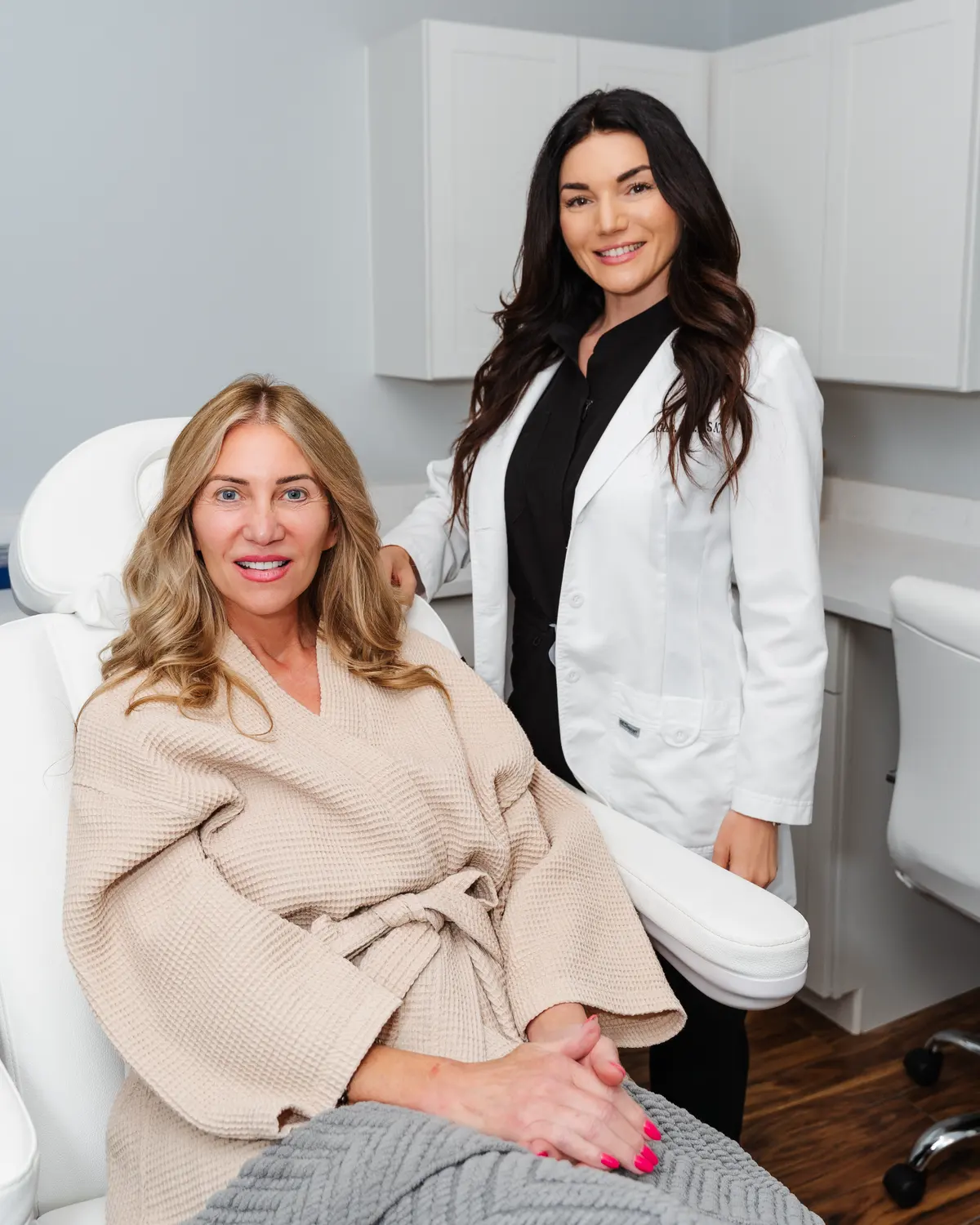 Rachel Hall, RN, with a patient in a Victory treatment room
